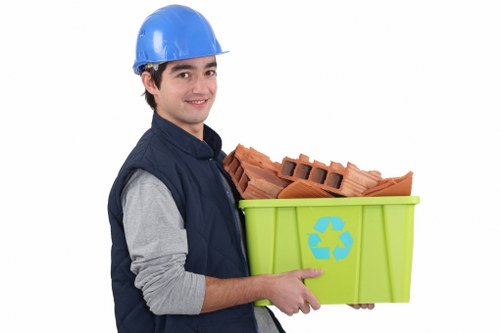 Different types of business waste ready for removal